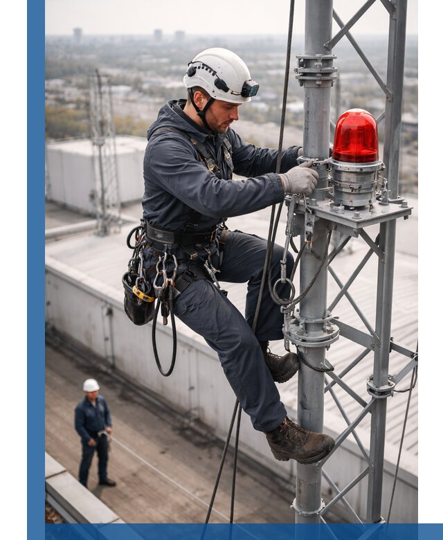 Монтаж заградительных огней и обслуживание объектов в Элисте