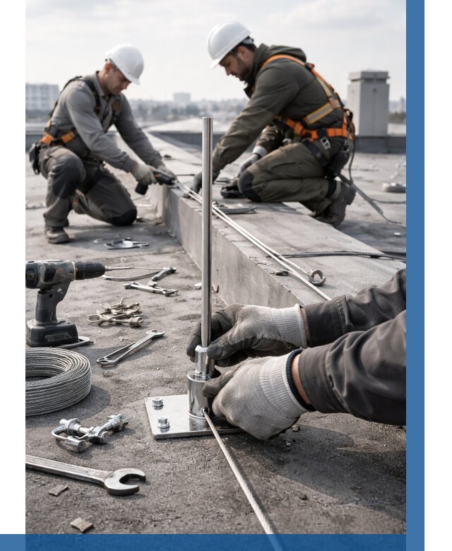 Монтаж молниезащиты на кровле в Элисте цена от 25890 р. | ВЫСОТНИК-Элс