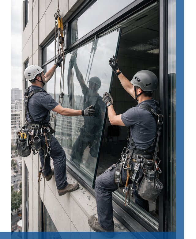 Замена стеклопакетов на высоте в Элисте от 5696 р. | ВЫСОТНИК-Элс