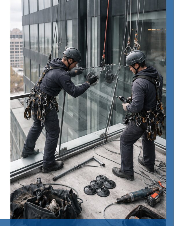 Монтаж стеклянных ограждений в Элисте от 2589 р. | ВЫСОТНИК-Элс