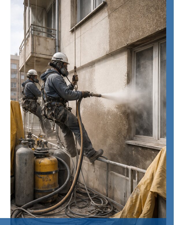 Пескоструйная очистка фасада в Элисте от 673 р. | ВЫСОТНИК-Элс