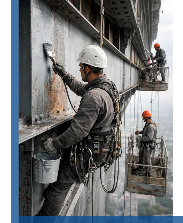 Покраска металлоконструкций на высоте в Элисте профессионально