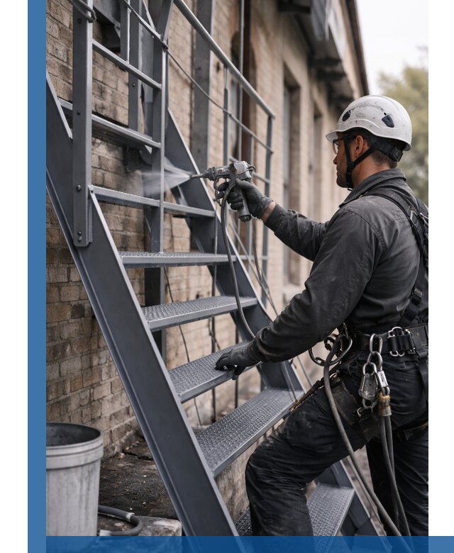 Покраска и антикоррозионная защита пожарных лестниц в Элисте