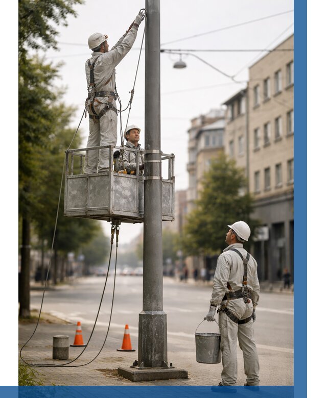 Покраска опор освещения в Элисте от 5178 р. | ВЫСОТНИК-Элс