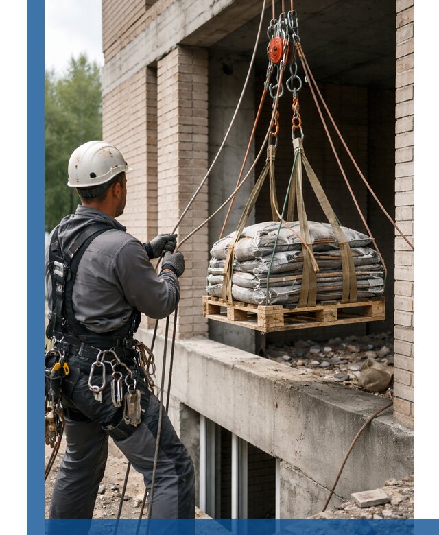 Подъем материалов на этаж веревками в Элисте оперативно