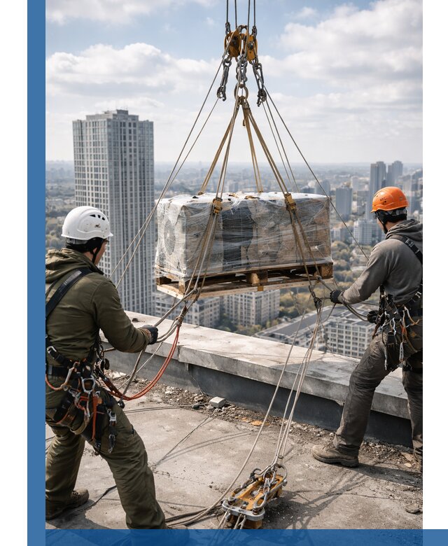 Подъем и монтаж крупногабаритных грузов на крышу в Элисте