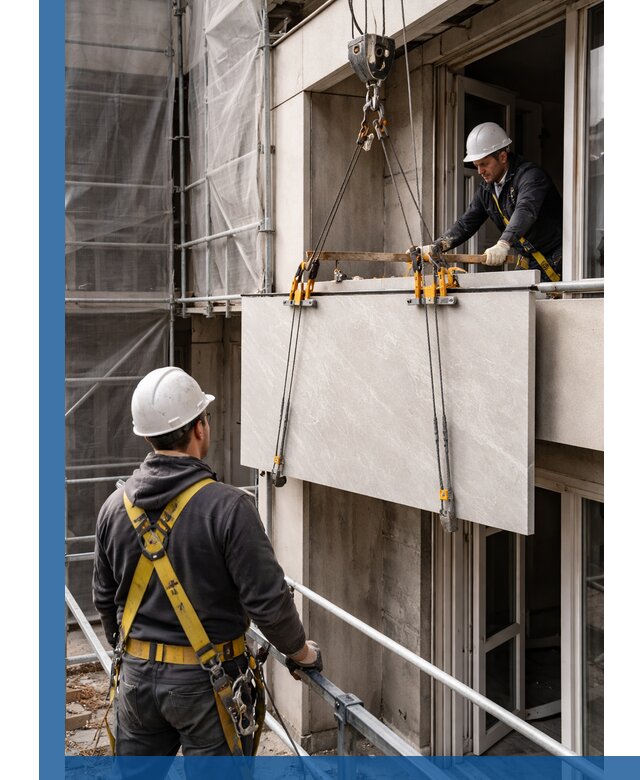 Подъем керамогранита на этаж в Элисте грузчиками и техникой