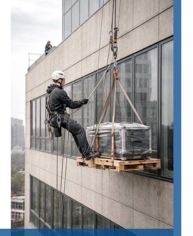 Спуск груза по фасаду в Элисте от 3625 р. | ВЫСОТНИК-Элс