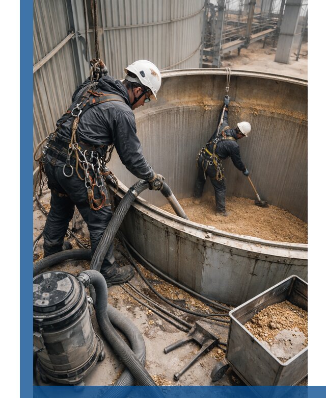 Профессиональная чистка зерновых бункеров в Элисте с выездом