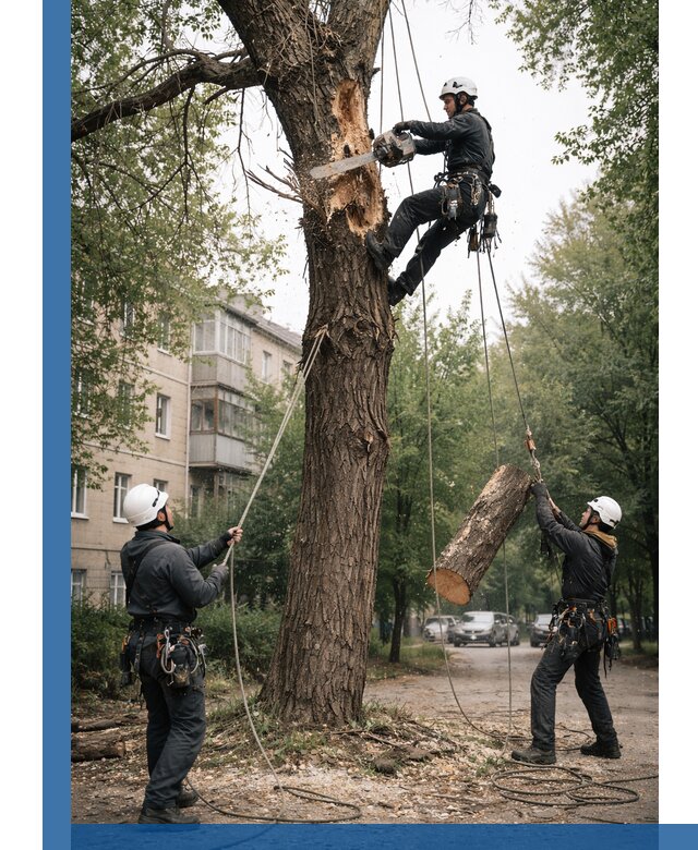 Срочное удаление аварийных деревьев в Элисте с гарантией безопасности