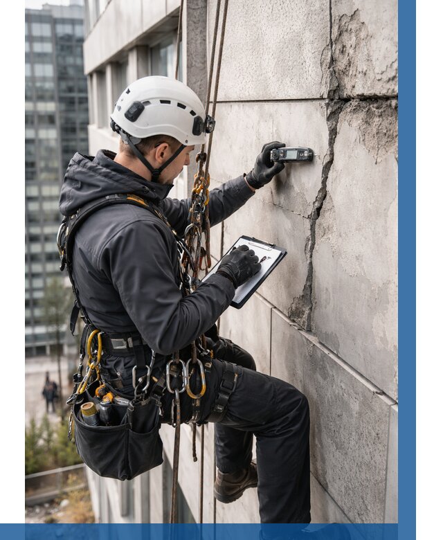 Обследование фасада альпинистами в Элисте от 124 р. | ВЫСОТНИК-Элс