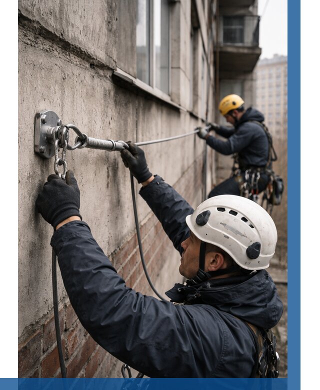 Монтаж анкерных линий в Элисте от 3107 р. | ВЫСОТНИК-Элс